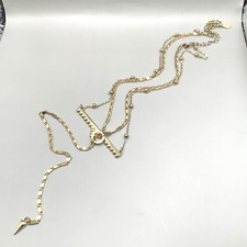 Minc Colecciones Mujer Collar Barra Doble Cadena Lariat Y Tono Dorado Tono Dorado