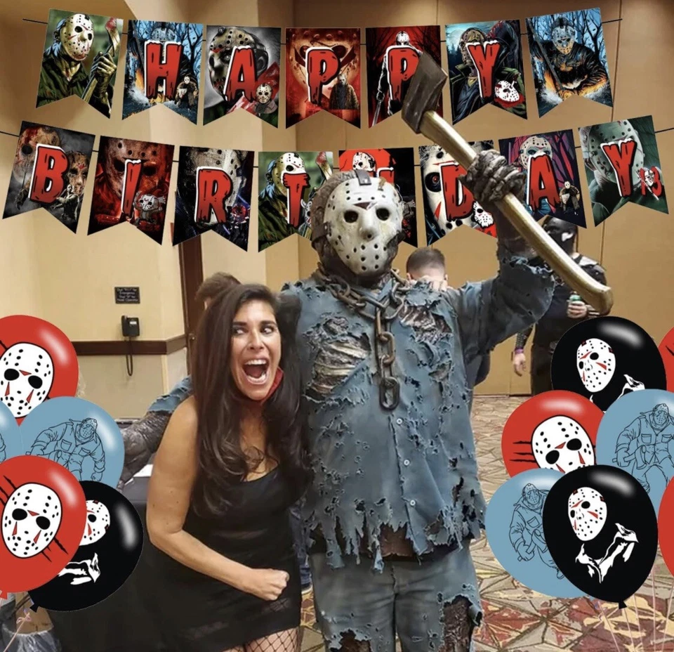 FRIDAY THE 13TH JASON VOORHEES HOCKEY MASK HALLOWEEN COSTUME PARTY DECORATIONS! - Image 2 of 4