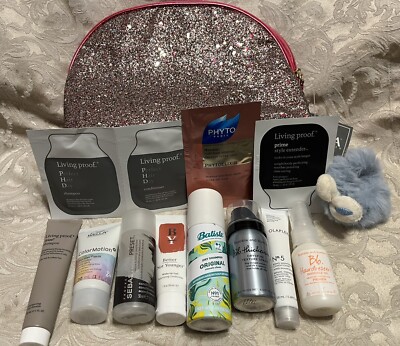 New Hair Care Lot W/Bag Travel Size Living Proof Olaplex Wella Bumble BY Phyto