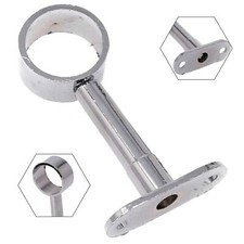 1 Wardrobe Centre Support Bracket Chrome Rail Rod Socket 25mm Length adjustable