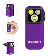 Olight Oclip Pro Purple Clip on Flashlight, Floodlight Spotlight/Red Light, 500L