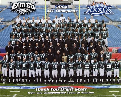 2004 PHILADELPHIA EAGLES NFL NFC CHAMPIONS TEAM 8X10 PHOTO