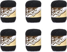 Lily Sugar 'N Cream The Original Solid Yarn, 2.5oz, 100 Cotton - Black 6-Pack