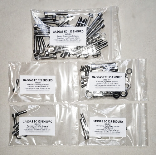 GAS GAS EC SM MC 125 2001-2011 Kit vis BTR inox moteur complet EC125 GASGAS - Picture 1 of 1