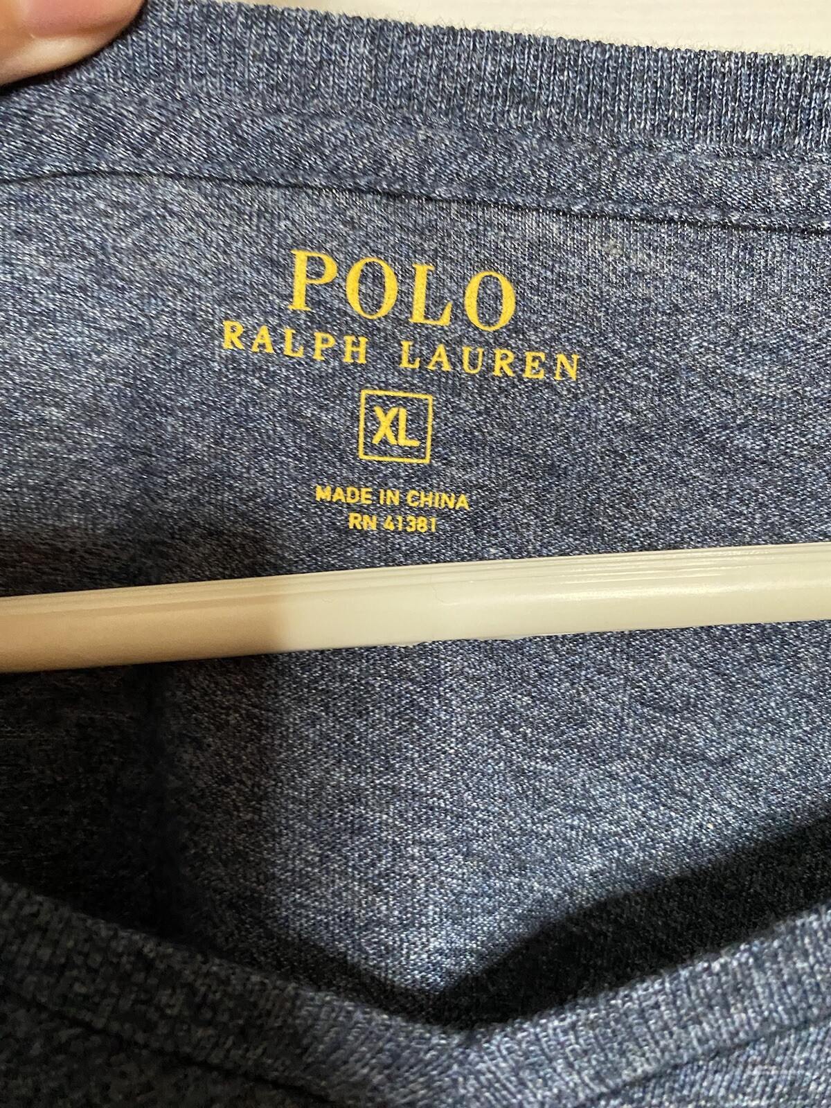 Polo Ralph Lauren uomo maglia manica lunga logo pony taglia XL blu navy