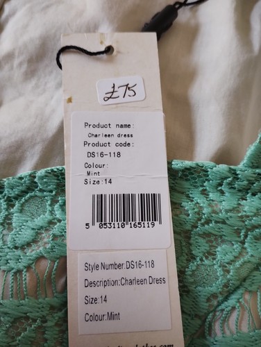 Darling London Vintage Style Lace Dress with Sweetheart Neckline Size 10 - Picture 10 of 11