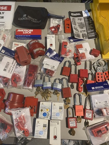 Großes Lot Elektrisches Lockout-Tagout-Kit Mit Sicherheitsschlössern Schlüsseln - Bild 7 von 17