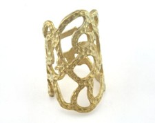 Hammered Adjustable Ring Raw brass 18mm 7.5US inner size 3280