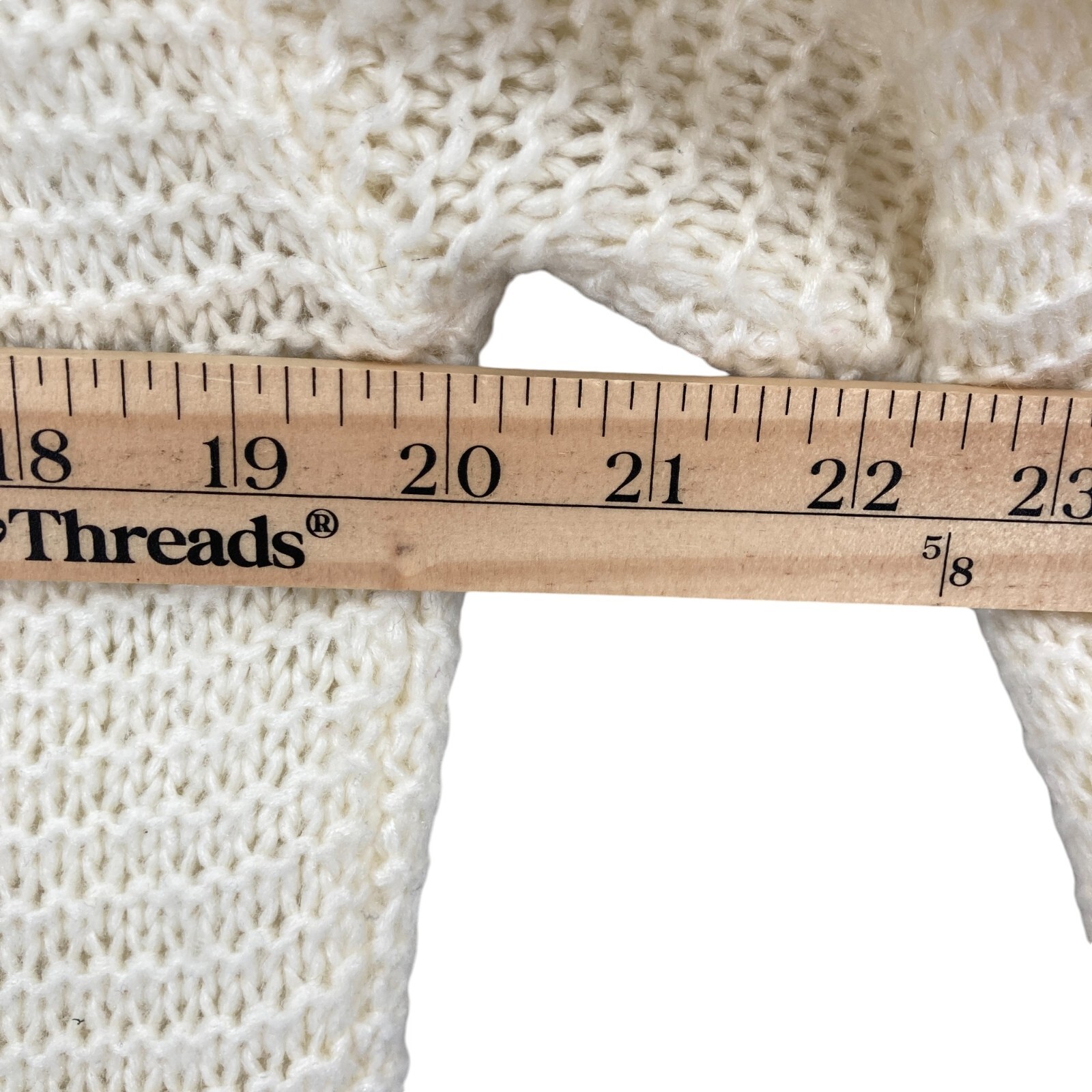 ROXY Sweater Womens Large White Solid Open Knit C… - image 12