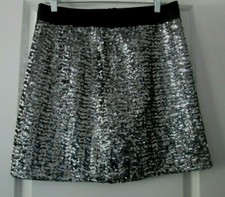 SHOSHANNA black sequined evening dressy skirt. Fully lined. Above knee-mini, 8