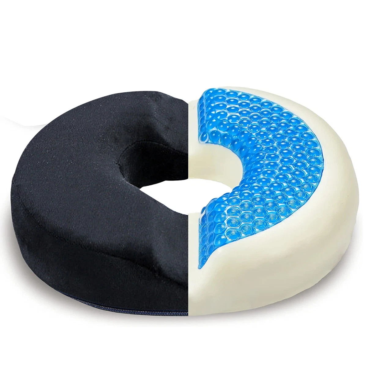 Donut Pillow Tailbone Hemorrhoid Seat Cushion - Cooling Gel Coccyx Pain NO  BOX