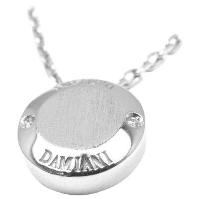 Authentic! Damiani Blasoni Diamond 18k White Gold Pendant Necklace