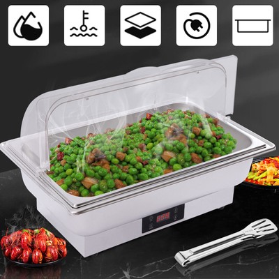 14QT 600W Electric Catering Chafing Dish Stainless Steel + PC Buffet Stove Kit