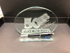 COLNAGO PORTAPENNA DA SCRIVANIA IN CRISTALLO 50 ANNIVERSARIO