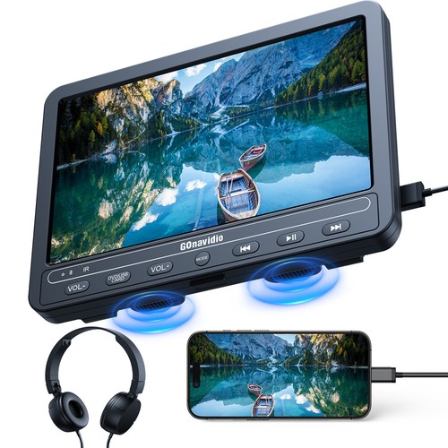 10.5" HD Car Headrest DVD Player Back Seat Monitor USB SD HDMI Memory W/ Headset