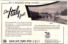 Italy Spring Vacation Beautiful Roma Food Olympic Rome Vintage Print Ad 1960