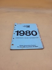 1980 DITZLER PPG CORPORATE COLOR INFORMATION CATALOG AMC CHRYSLER DODGE CORVETTE