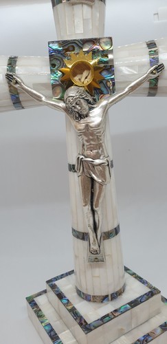 Handmade Mother of Pearl Cross, Gift from holy land, Home Decor & Accessories - Picture 3 of 5