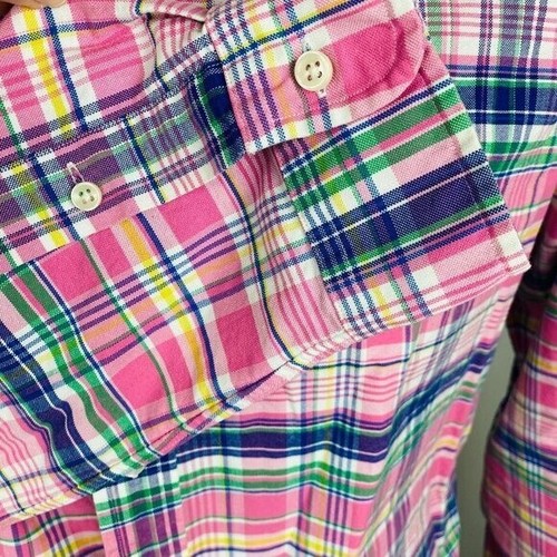 Ralph Lauren Blue Label Pink Plaid Button Down Collar Men's Long Sleeve Shirt L* - Picture 5 of 18