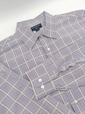      Banana Republic Men's L 16.5x35 Purple Check Slim Fit Dress Shirt