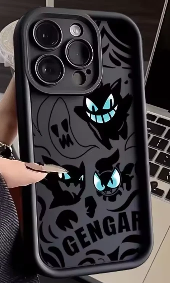 ✅Cover Iphone GENGAR SILICONE iPhone 15 14 13 12 11 Pro Max Plus POKEMON✅ - Immagine 3 di 4