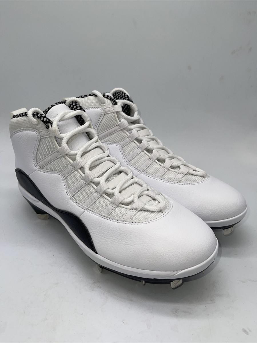 Jordan 10 Retro Metal Baseball Cleats White Black CQ9533-100 Jordan 10 Retro Metal Baseball Cleats White Black CQ9533-100