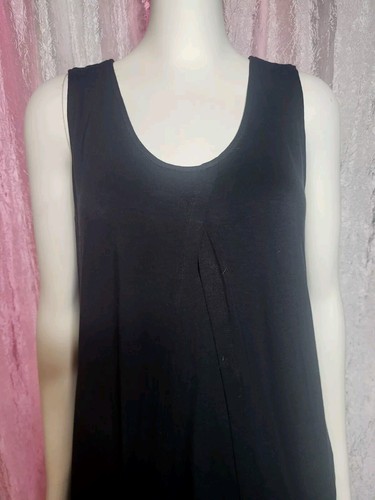CAbi Little Black Tank Mini Stretch Attached Overlay Dress Size Small  - Picture 3 of 13