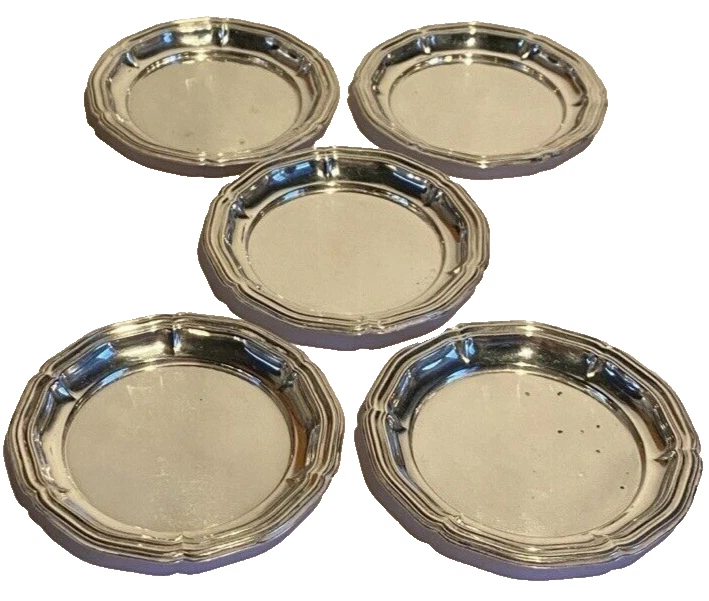 5 POSAVASOS WILHELM BINDER ALEMANIA VINTAGE 800 PLATA ART DECO REPOUSSÉ Foto 2 de 4