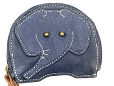 Coldwater Creek Blue Elephant Coin Purse Bag Charm With Wrist Strap