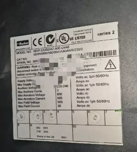 1PCS NEW parker 591p 500A 591P/0500/500/0041/UK/AN/0/230/0