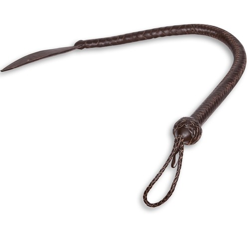 Fouet En Cuir Tressé Premium – 36 Pouces, 3 Lanières, Billes Magnétiques