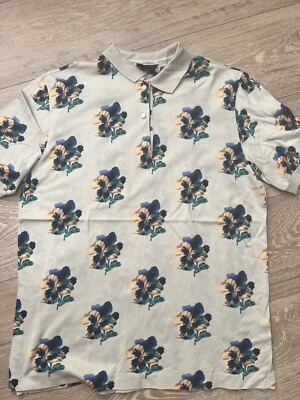 Bobby Jones Floral Italian Cotton Womens Polo Golf Shirt. Sz Sm.