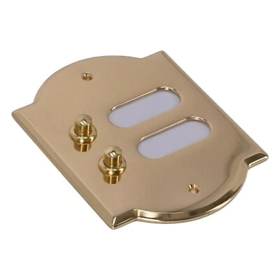 ARTERAMEFERRO Campanello pulsantiera in ottone lucido a 2 pulsanti esterno fissaggio con viti