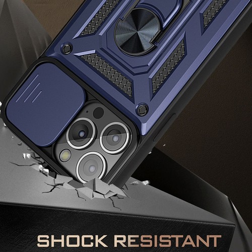 For iPhone 13 Pro Max Case Shockproof Camera Lens Slide Protect Ring Stand Cover - Picture 15 of 16