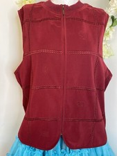 Monterey Koret Womens Sweater Vest Size 16 Ruby Red Knit Zip Front Vintage Zip