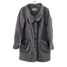 Vila Women's Gray Zip Up/buttoned Long Trench Windbreaker Coat Size L