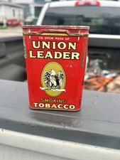 Red Union Leader Smoking Tobbaco Tin pipe Cigarette Kentucky Permit U.S.A.
