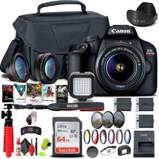 Canon EOS Rebel T100 / 4000D DSLR Camera with 18-55mm Lens 64GB Card Color