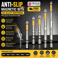PH2 Magnetic Phillips Screwdriver Bits CRV Steel Non-Slip Cross Drill Bit Set
