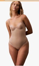 Calvin Klein Womens Shapewear Sensual Stretch Lace Bodysuit New w/ Tags Small
