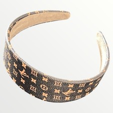 Brown Faux Leather Headband Hair Accessory