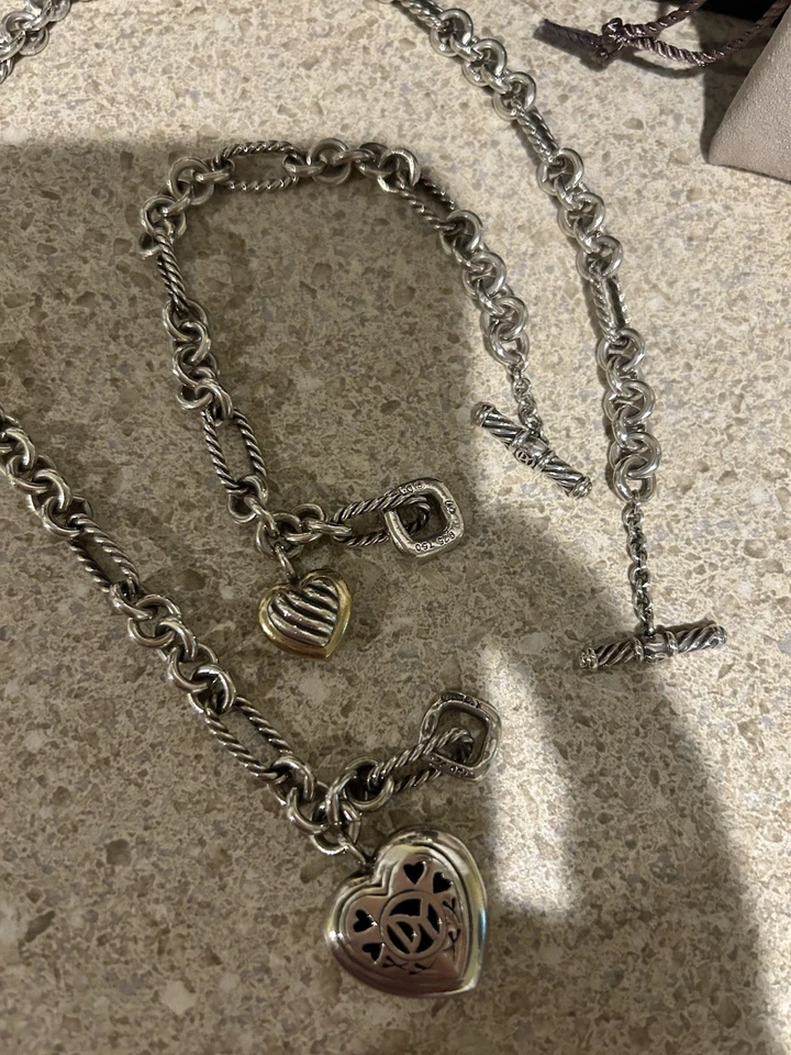 Collar Corazón David Yurman con Colgante Plata de Ley 925/Oro Amarillo 18k Foto 4 de 4