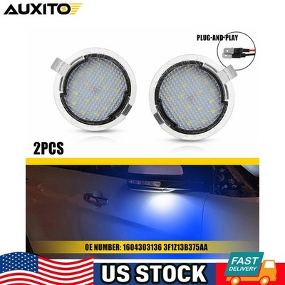 Brightness Blue LED Side Under Mirror Puddle Lights For 2011-2017 Ford Explorer
