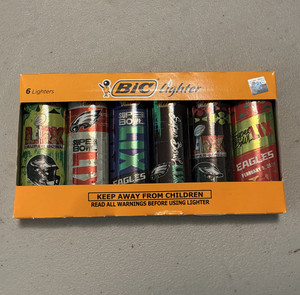 BIC Special Edition Super Bowl LIX Philadelphia Eagles 6 Pack Butane Lighters