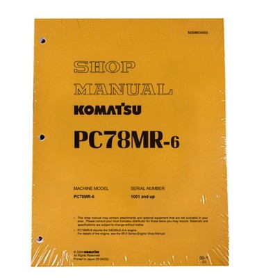 Komatsu PC78MR-6 Excavator Workshop Repair Service Manual - Part # SEBM030602