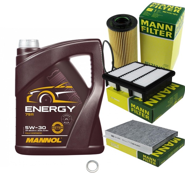 Mann Inspektionspaket 5L Mannol Energy 5W-30 FüR Hyundai I30 1.6 Crdi-image