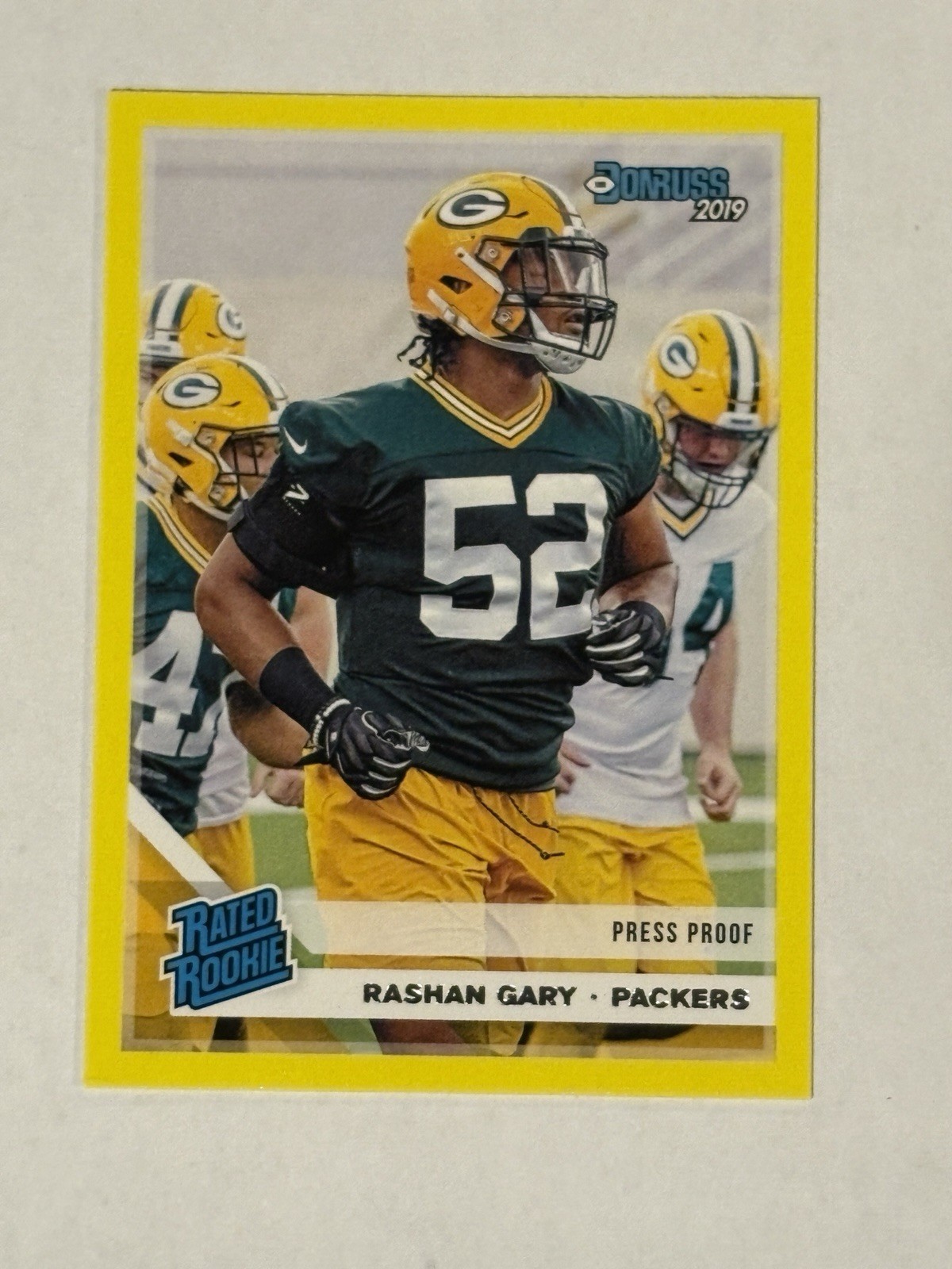 2019 Donruss #345 Rashan Gary Press Proof Yellow
