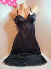 VTG Gilligan  O'Malley Silky Nylon Lace Trim Midi Slip Dress Size M 26"