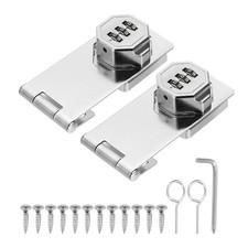 2 Pcs Keyless Cabinet Lock 4 Inch Password Hasp Latch Lock, Silver