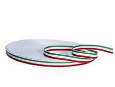 50 Yards 3/8 Inch Green/White/Red Stripe Grosgrain Ribbon green, white, red